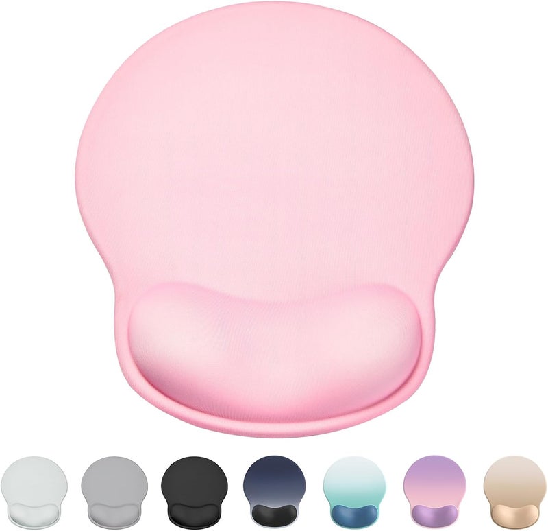 Laborio Ergonomic Mouse Pad with Wrist Rest, Large Mousepad(10.6'' x 9''), Office Wrist Support Mouse Mat with Non-Slip Base, Pain Relief for Laptop & Computer（Pink） - Image 1